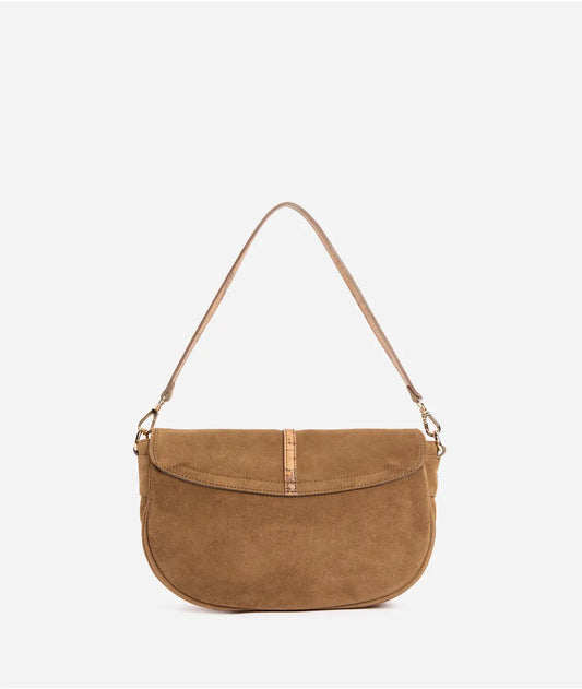 Savage Leather tracolla con patta Terra di Siena Alviero Martini