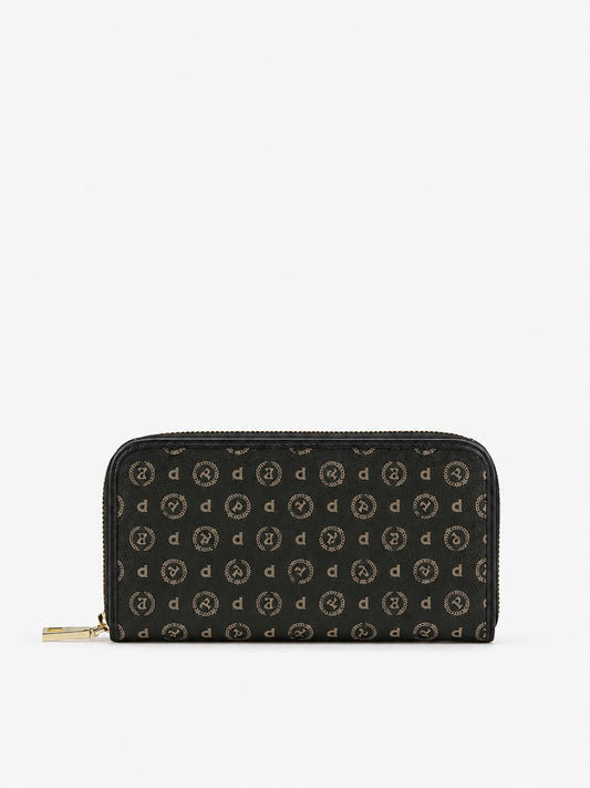 Linea Heritage Portafoglio Zip Around Heritage Logo Classic Nero/Nero