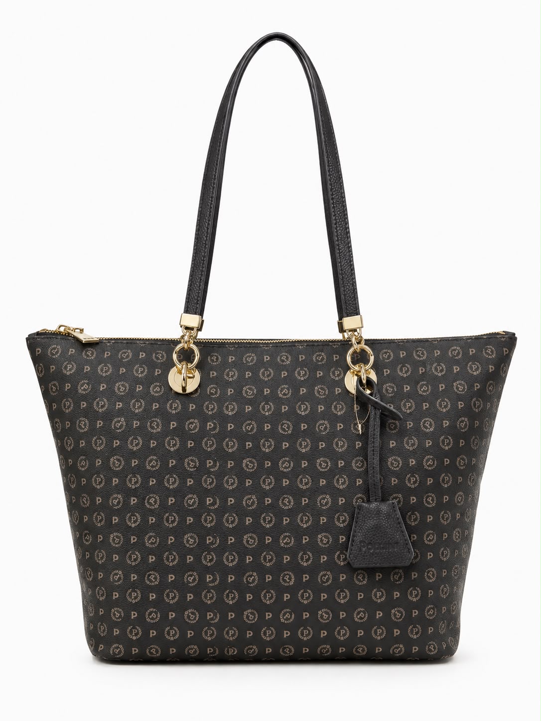 Pollini Linea Heritage Shopping Bag Heritage Logo Classic Nero/Nero
