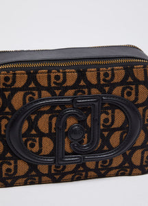 Borsa a tracolla jacquard con logo