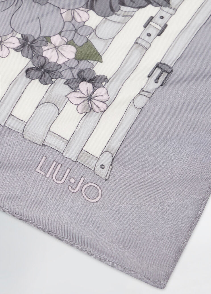 Foulard nero a fiori