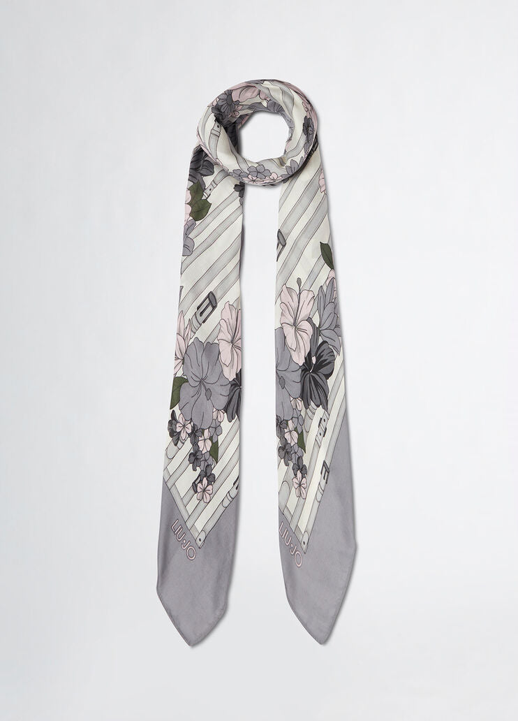 Foulard nero a fiori