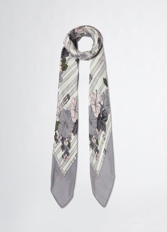 Foulard nero a fiori
