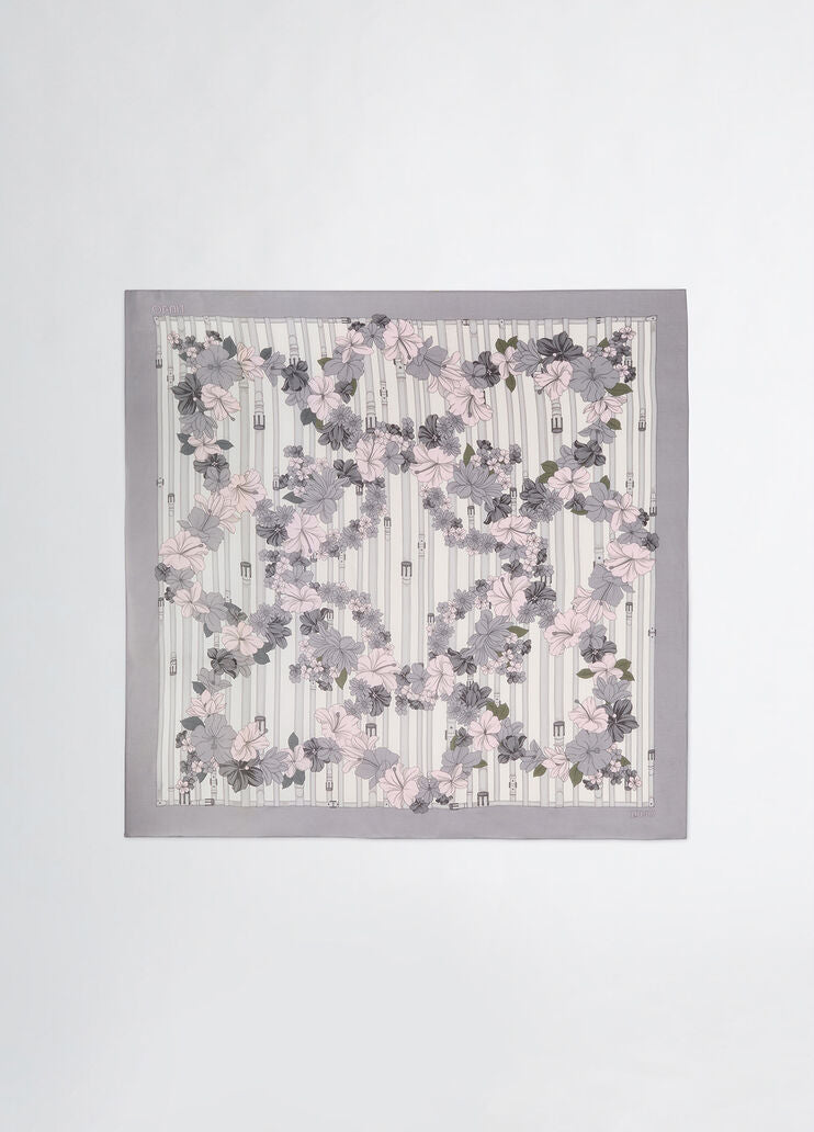 Foulard nero a fiori