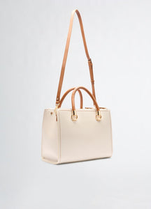 Borsa a mano bianca e marrone