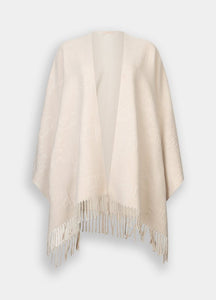 Poncho con logo e frange