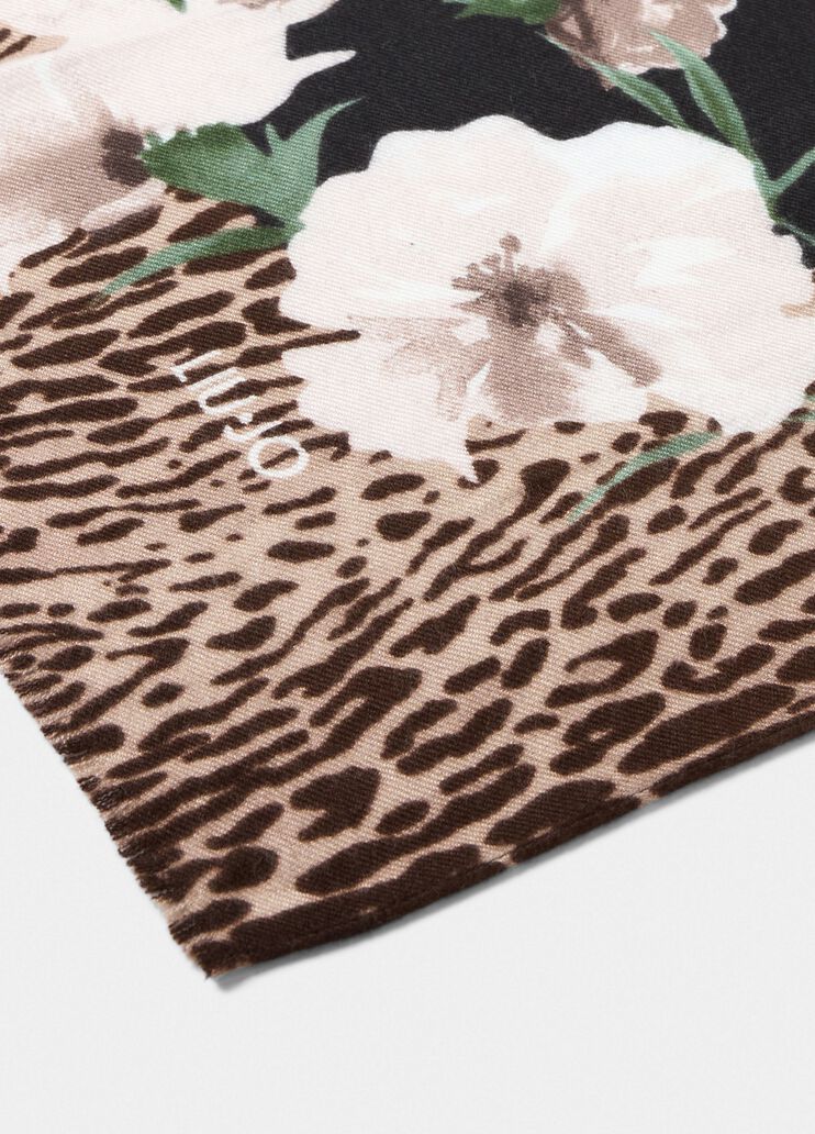 Stola animalier floreale