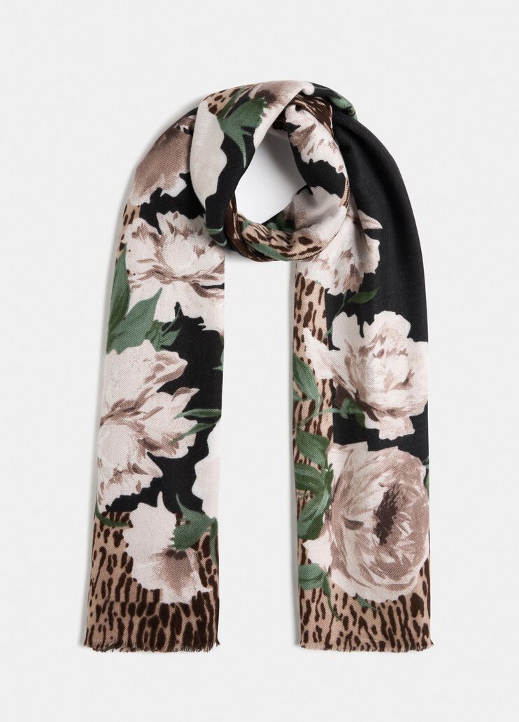 Stola animalier floreale
