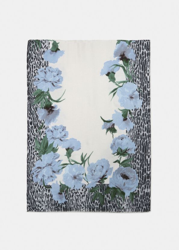Stola animalier floreale