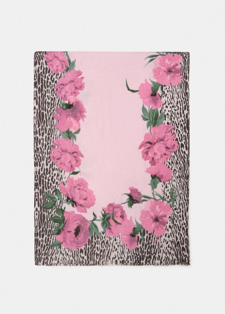 Stola animalier floreale