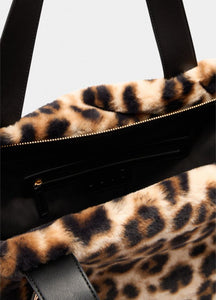 Borsa hobo grande in pelliccia sintetica