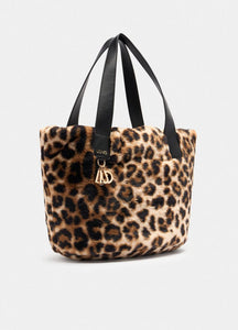 Borsa hobo grande in pelliccia sintetica