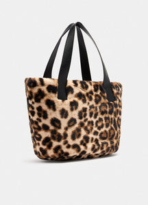 Borsa hobo grande in pelliccia sintetica