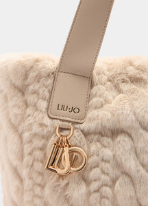 Borsa hobo grande in pelliccia sintetica