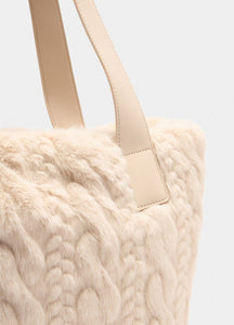 Borsa hobo grande in pelliccia sintetica