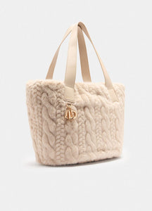 Borsa hobo grande in pelliccia sintetica