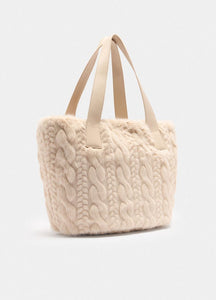 Borsa hobo grande in pelliccia sintetica
