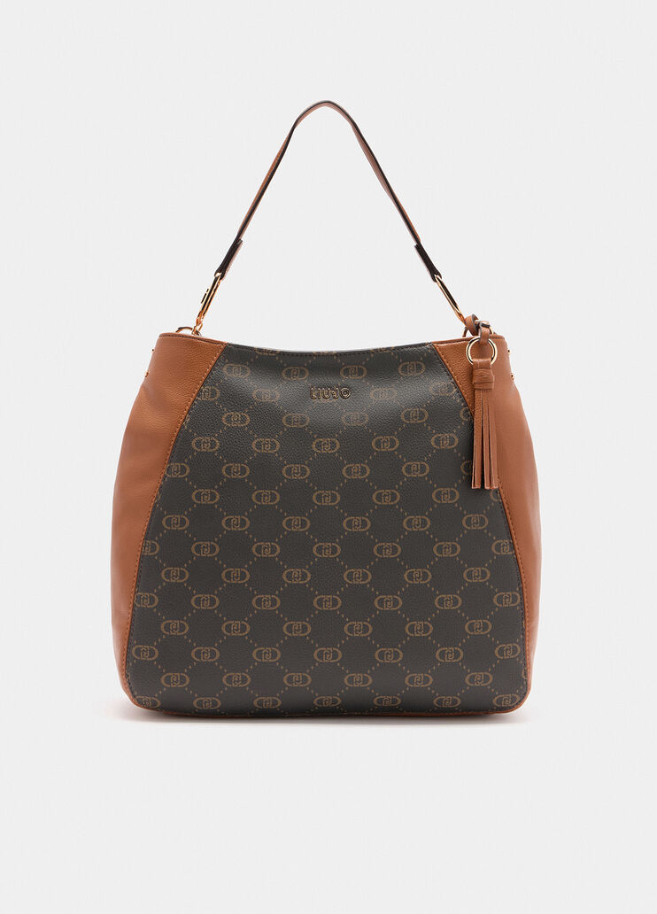 Borsa hobo media con logo