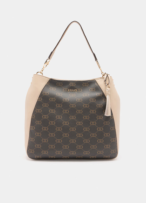 Borsa hobo media con logo