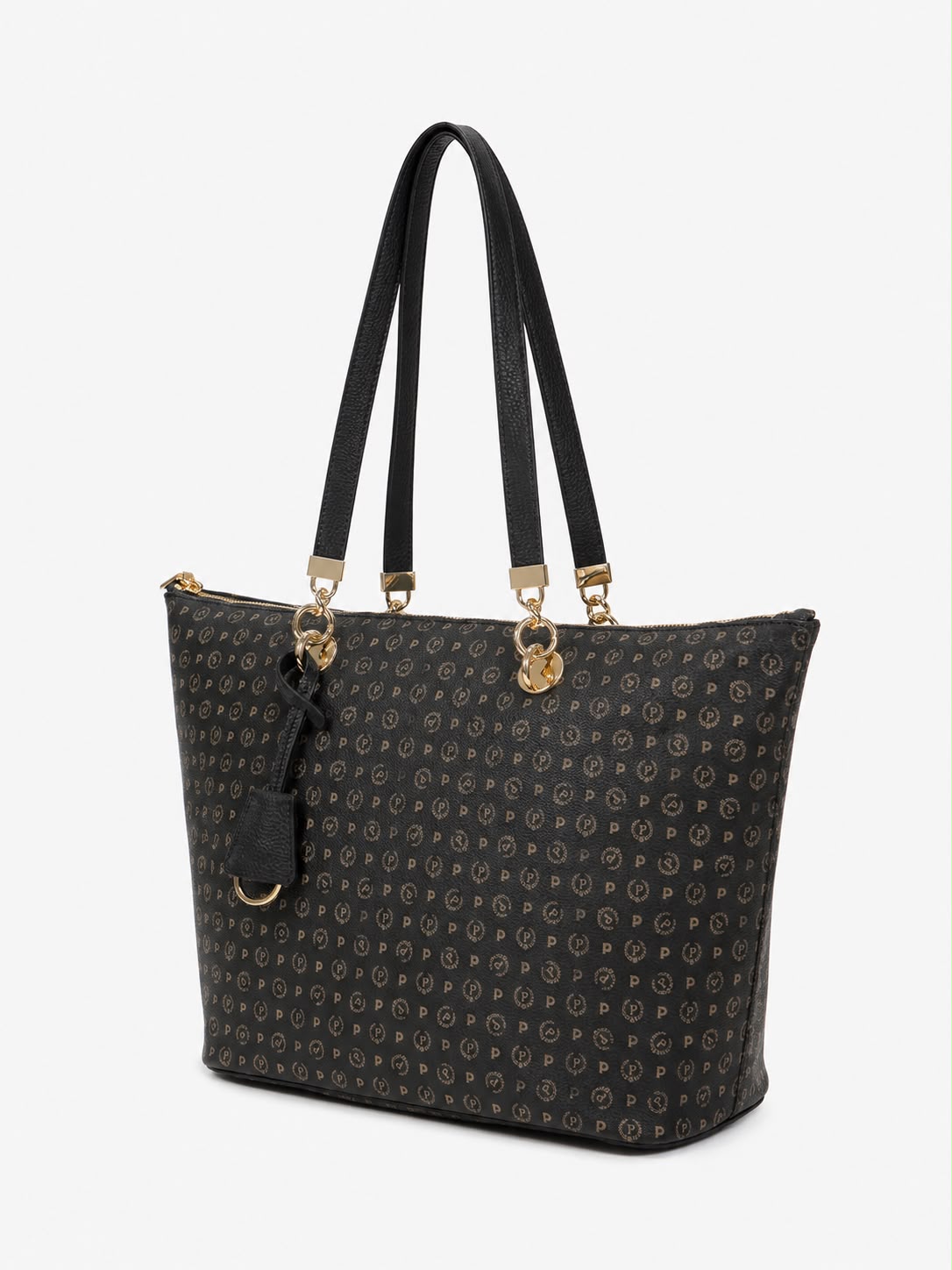 Pollini Linea Heritage Shopping Bag Heritage Logo Classic Nero/Nero