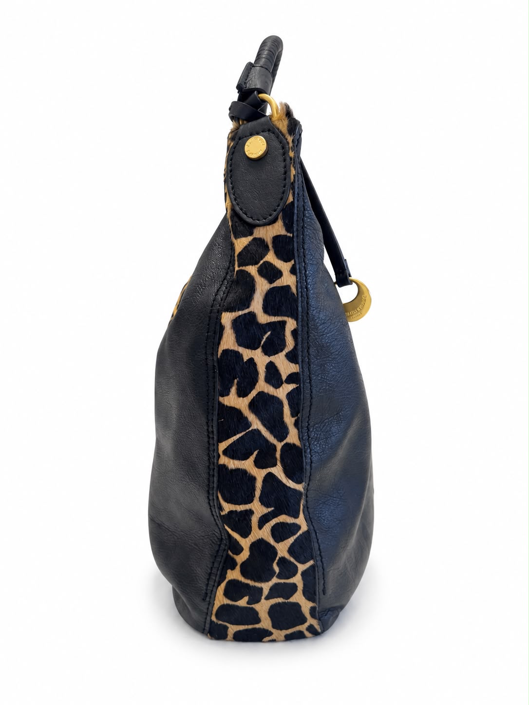 Hobo in pelle liscia con inserti in cavallino CAV26502 Pelletteria Veneta