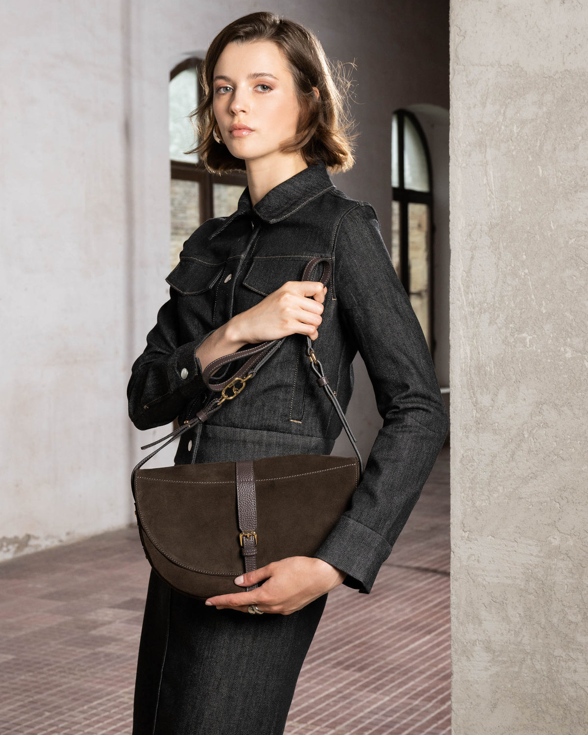 NeroGiardini Borsa a tracolla da donna in pelle Testa Moro
