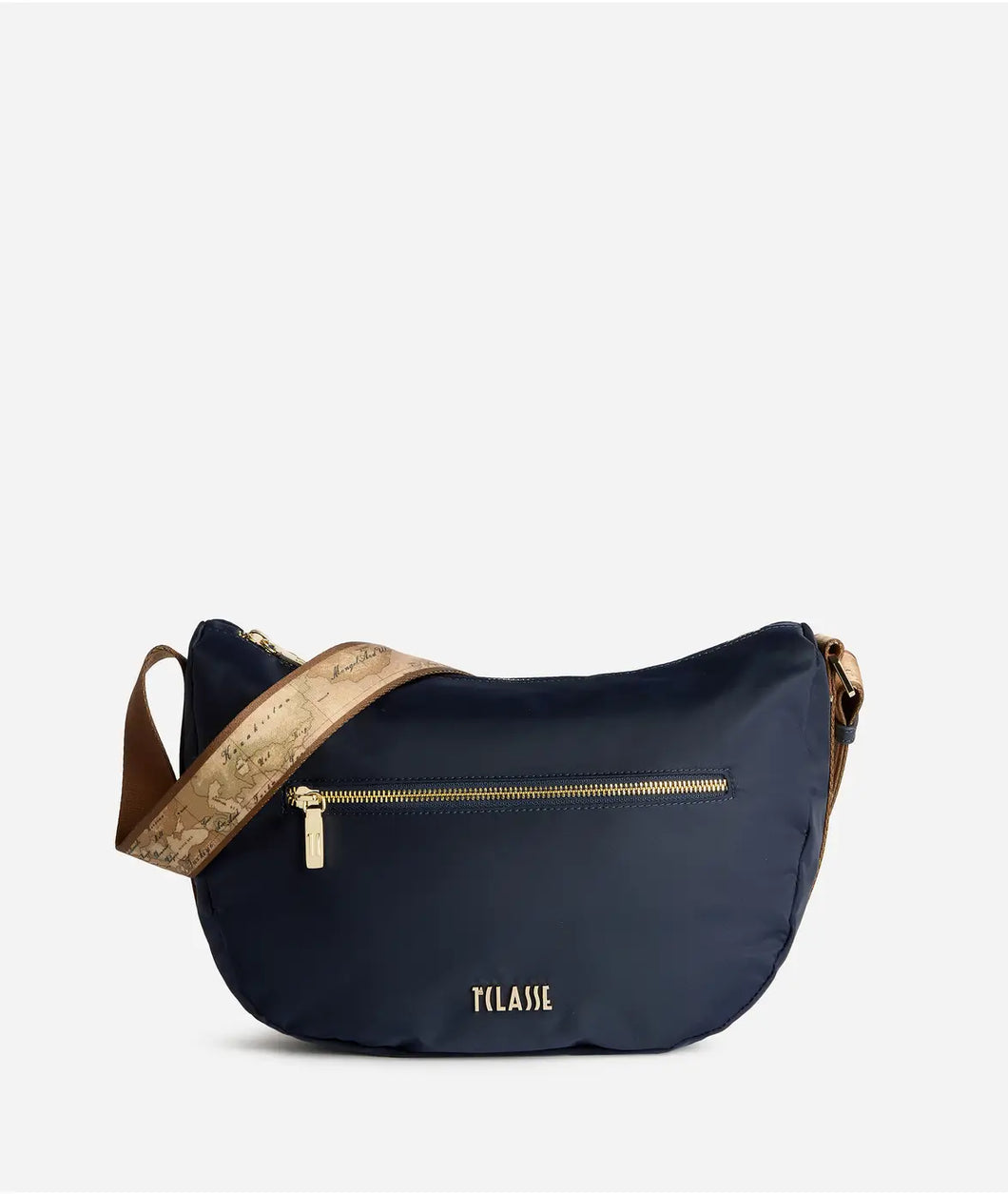Alviero Martini Stormy Nylon tracolla a mezzaluna grande Blu Notte