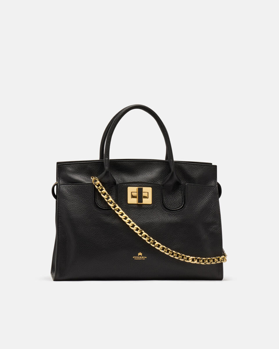 TOTE BAG GRANDE Collezione Bella Nero Cuoieria Fiorentina