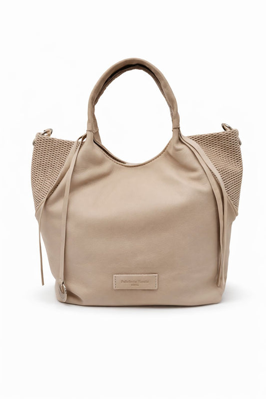 Borsa a Mano 'Levada' in Pelle Beige - Pelletteria Veneta