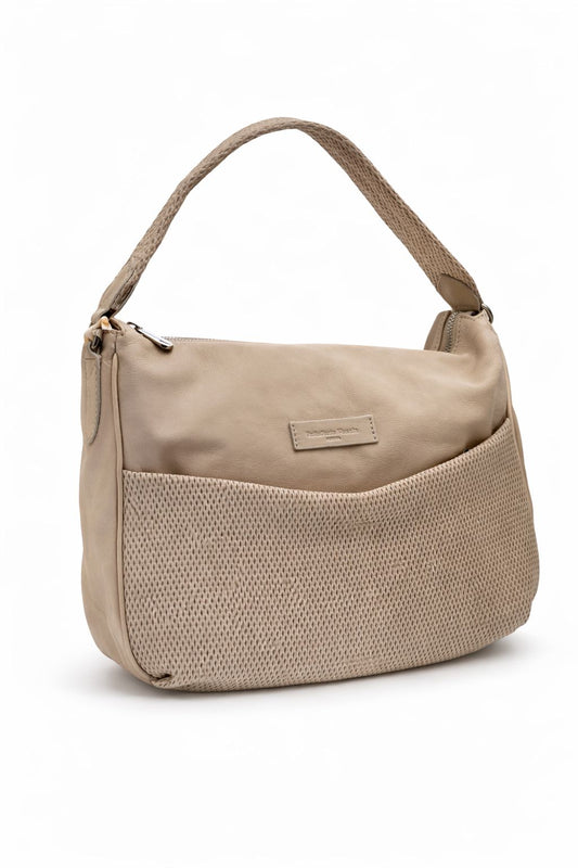 Borsa a Spalla 'Levada' in Pelle Beige - Pelletteria Veneta