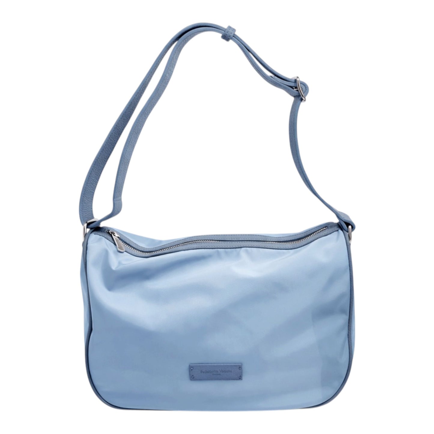 Borsa a Tracolla Grande 'Vela' in Nylon Azzurro - Pelletteria Veneta