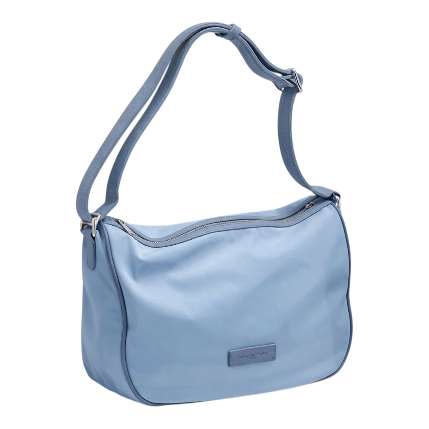 Borsa a Tracolla Grande 'Vela' in Nylon Azzurro - Pelletteria Veneta