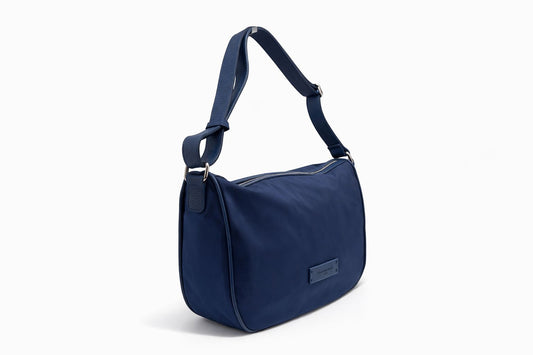 Borsa a Tracolla Grande 'Vela' in Nylon Blu - Pelletteria Veneta