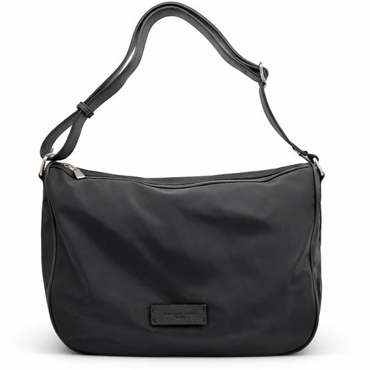 Borsa a Tracolla Grande 'Vela' in Nylon Nero - Pelletteria Veneta
