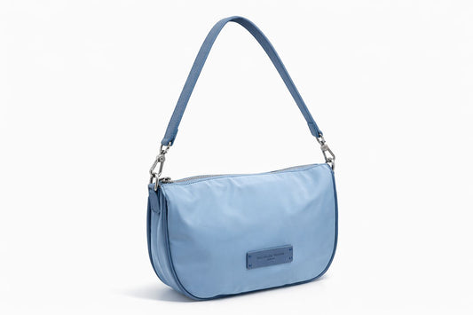 Borsa a Tracolla Piccola 'Vela' in Nylon Azzurro - Pelletteria Veneta