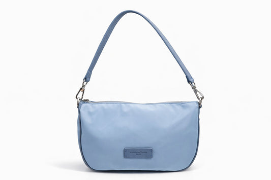 Borsa a Tracolla Piccola 'Vela' in Nylon Azzurro - Pelletteria Veneta