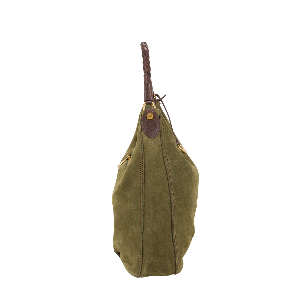 Borsa a spalla in nabuk da donna con manico intrecciati NB26502 Pelletteria Veneta
