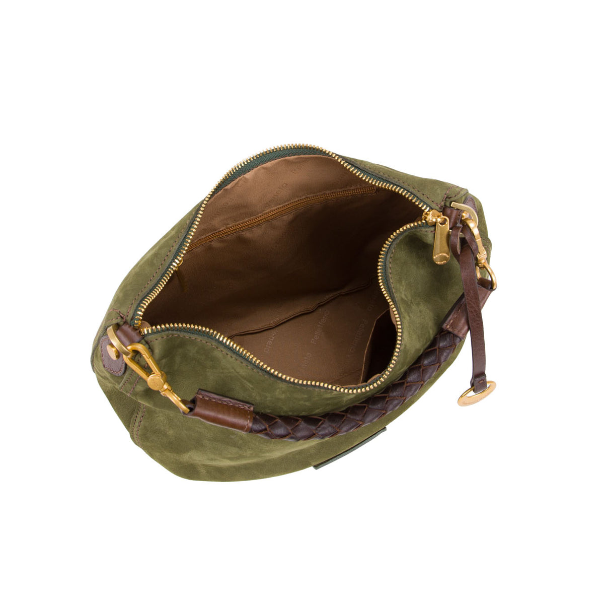 Borsa a spalla in nabuk da donna con manico intrecciati NB26502 Pelletteria Veneta