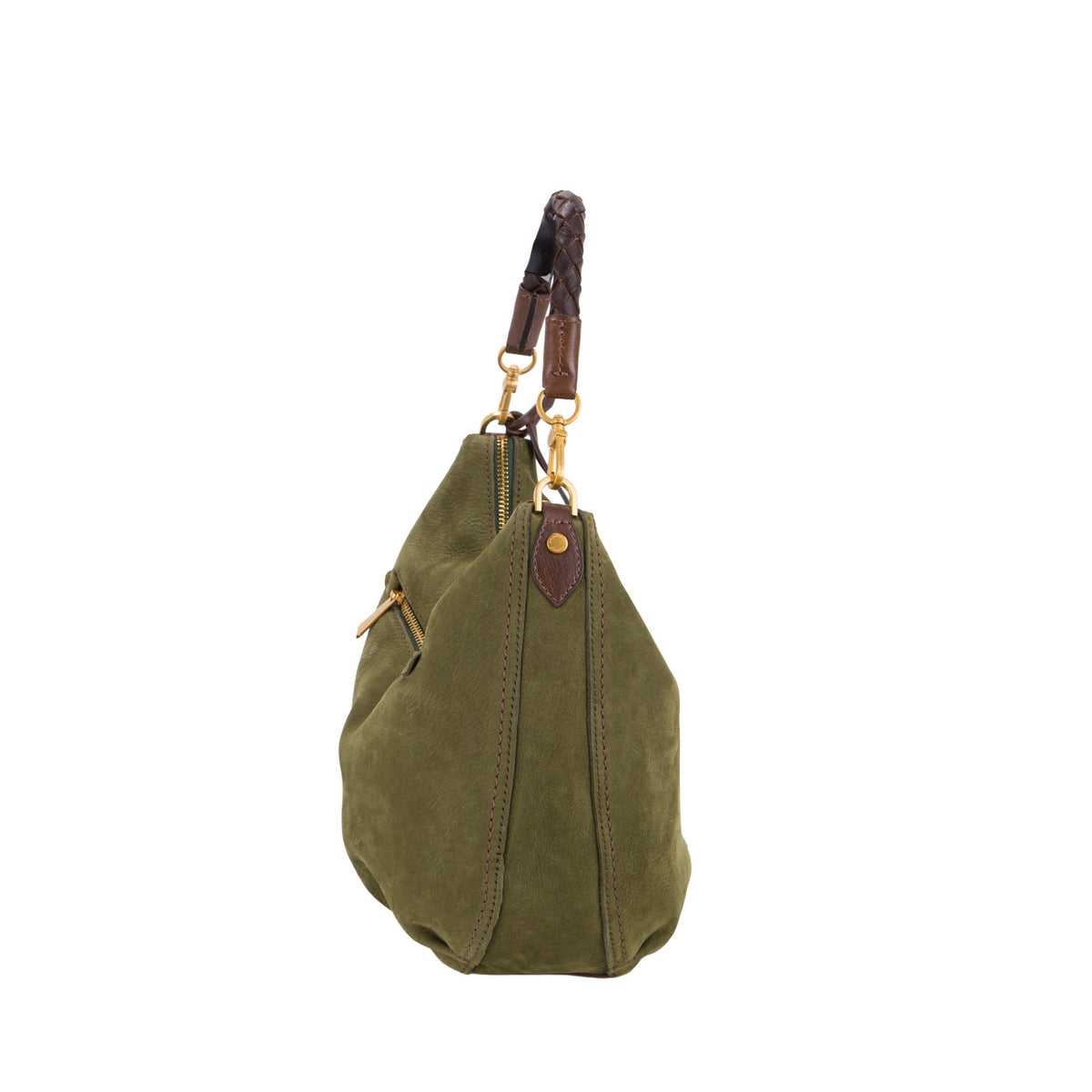 Borsa a spalla in nabuk da donna con manico intrecciati NB26503 Pelletteria Veneta