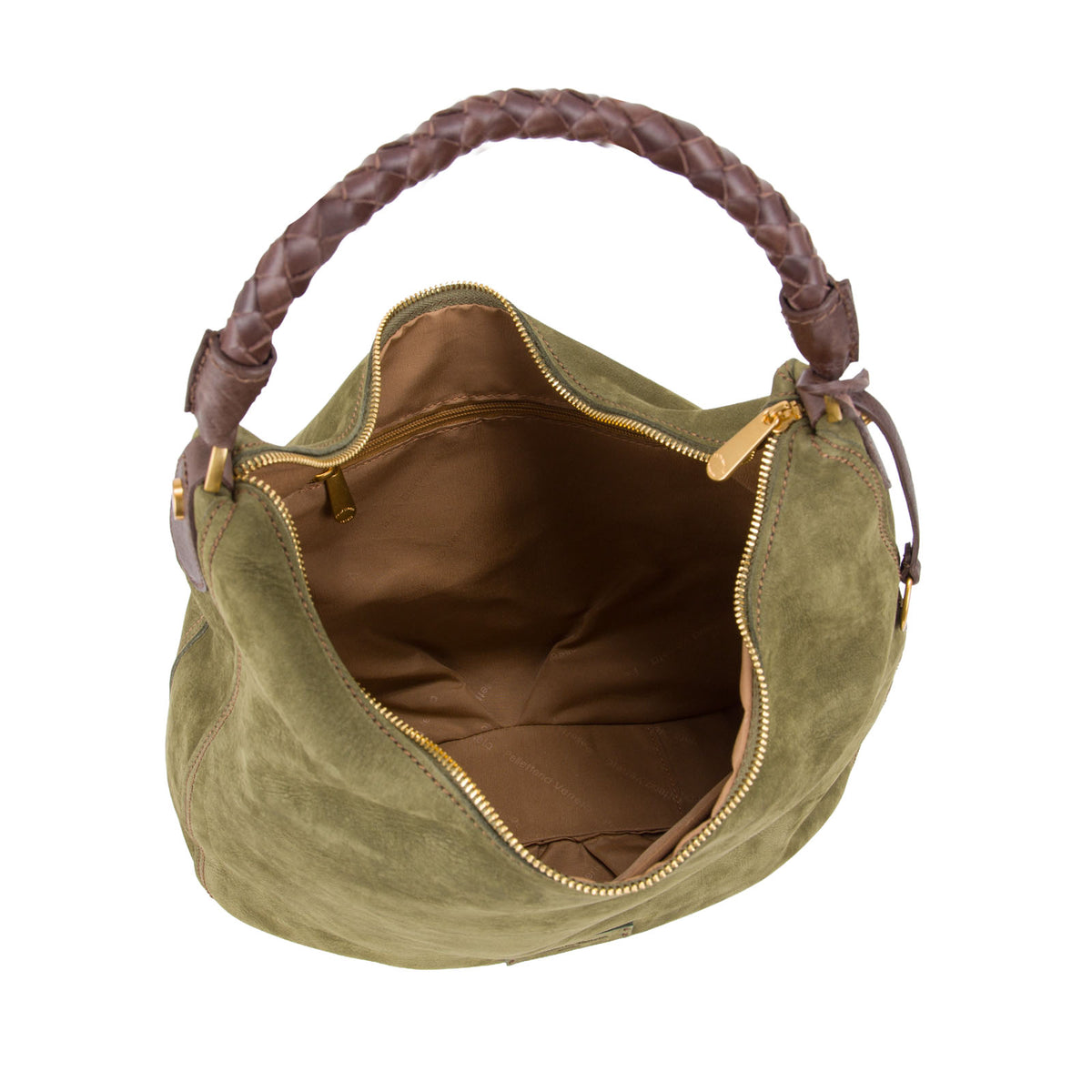 Borsa a spalla in nabuk da donna con manico intrecciati NB26503 Pelletteria Veneta