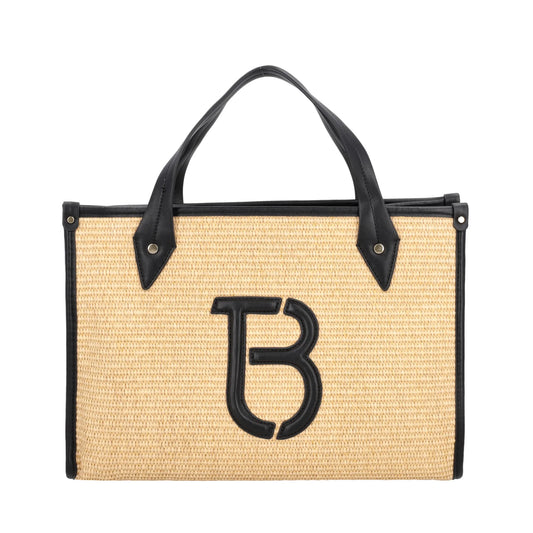 ToscaBlu  Borsa a mano Madagascar con maxi logo colore nero