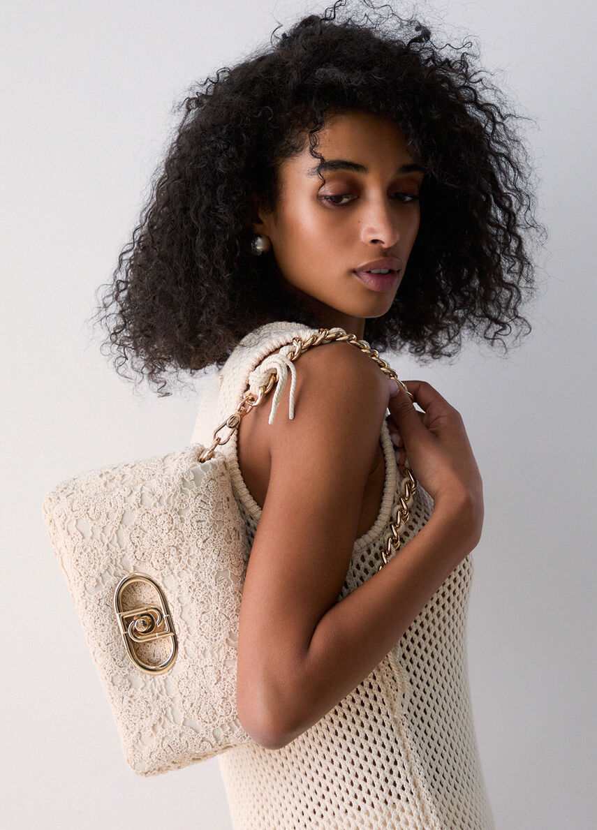 Borsa media LaPuffy in crochet Liu Jo