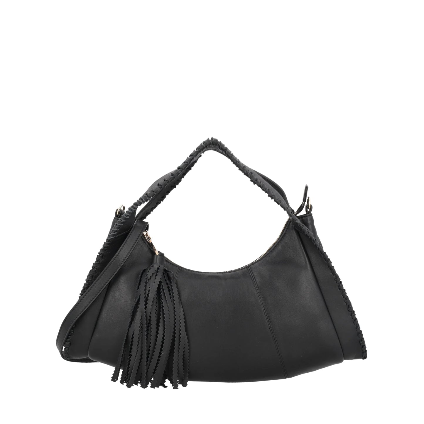 ToscaBlu  Borsa a spalla Africa in pelle colore nero