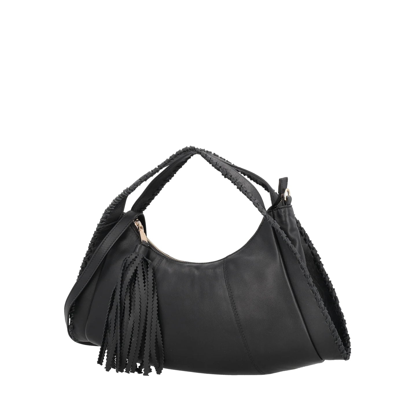 ToscaBlu  Borsa a spalla Africa in pelle colore nero