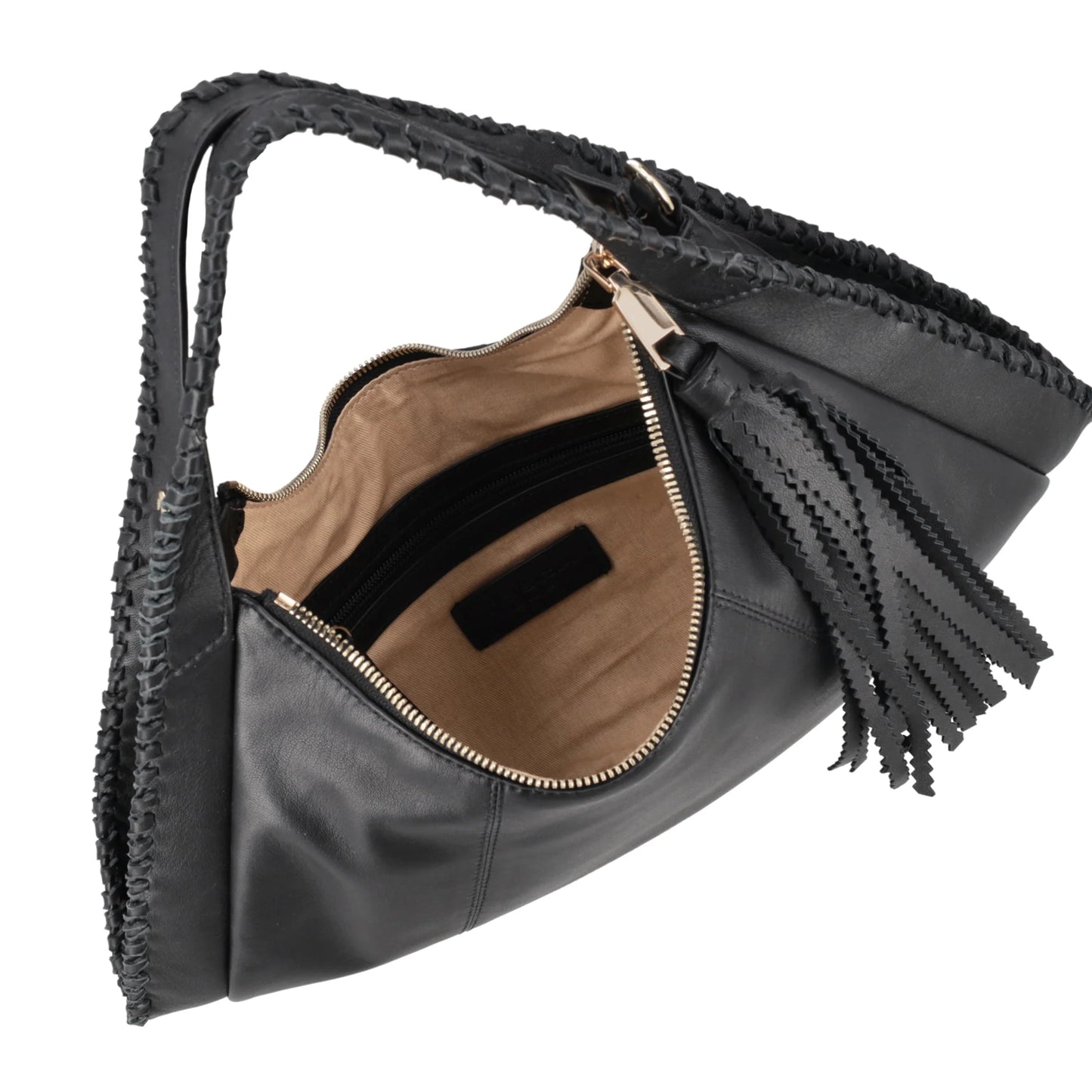 ToscaBlu  Borsa a spalla Africa in pelle colore nero