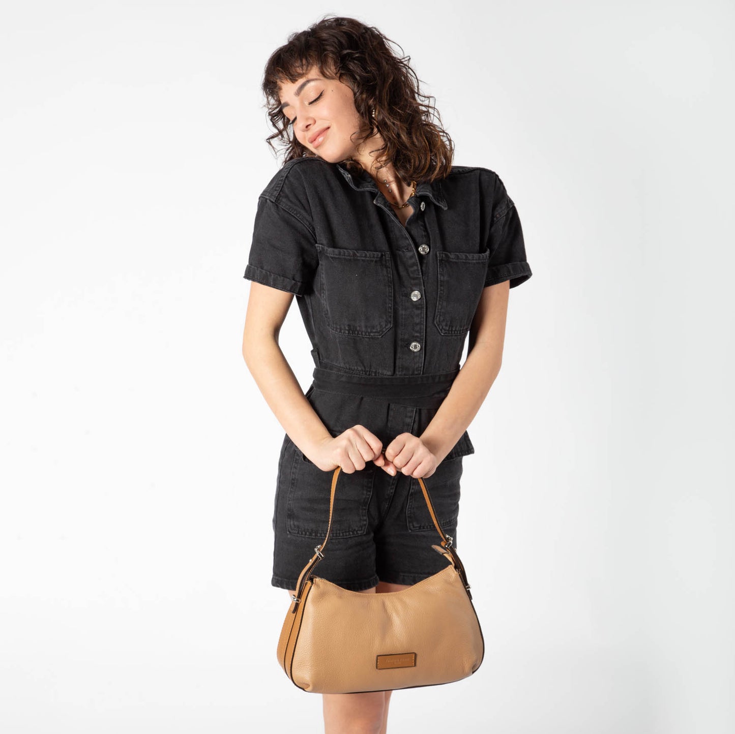 Borsa a Spalla & Tracolla 'Doge' in Pelle Cammello - Pelletteria Veneta