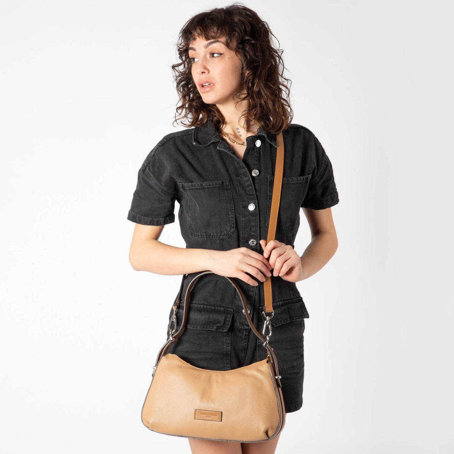 Borsa a Spalla & Tracolla 'Doge' in Pelle Cammello - Pelletteria Veneta