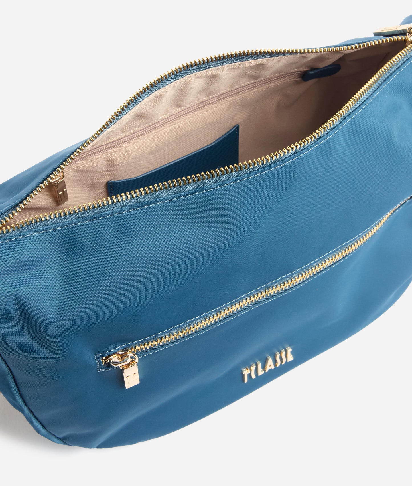 Breeze Nylon tracolla a mezzaluna grande Blu Pacifico Alviero Martini