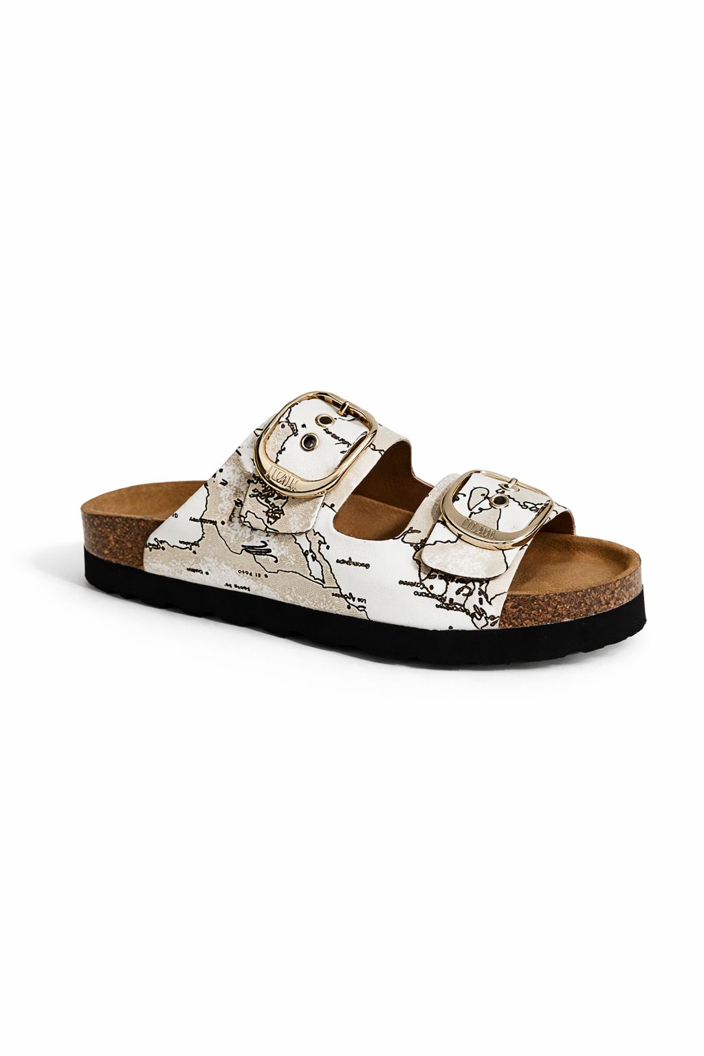 Ciabatta donna Alviero Martini Geo White con doppia fibbia