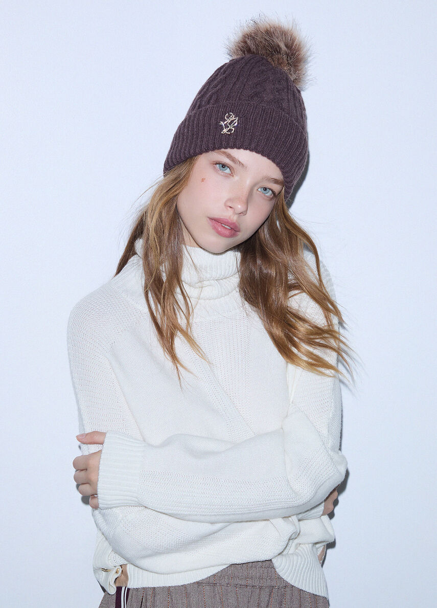 Cappello in maglia con pompon Liu Jo
